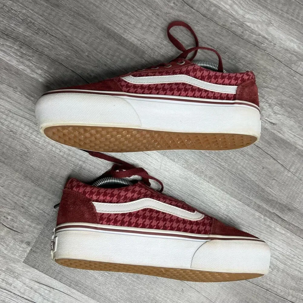 Vans Ward Platform Sneaker Marron Houndstooth Women's 6.5